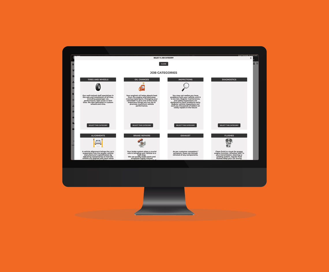 Select from pre loaded jobs with pricing and labor hours